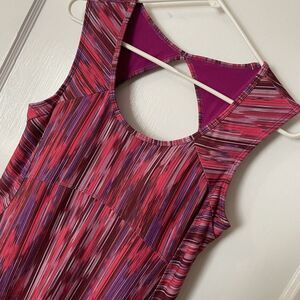 PrAna Azalea Rainblur Alec Dress Women's S Small Cutout Back Shelf Bra Athletic